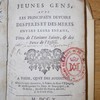 Instruction des Jeunes gens, tirée de l'Ecriture sainte, avec les principaux devoirs des pères et des mères envers leurs enfans