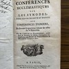 Conférences ecclésiastiques sur les synodes, pour servir de suite et d'appui aux conférences d'Angers, en formant le quatrième volume de celles sur la hiérarchie