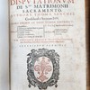 Disputationum de S.to. matrimonii sacramento