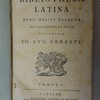 Io. Alb. Fabricii Bibliotheca Latina