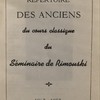 Répertoire des anciens du cours classique du Séminaire de Rimouski 1862-1952