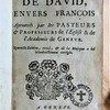 Les psaumes de David en vers françois