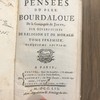 Pensées du pere Bourdaloue, sur divers sujets de religion et de morale.