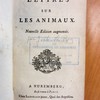 Lettres sur les animaux