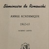 Annuaire du Séminaire de Rimouski : Année académique 1962-63