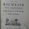 Recherches sur la nature et les causes de la richesse des nations