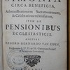 De simonia circa beneficia, administrationem sacramentorum, & celebrationem missarum, item De pensionibus ecclesiasticis