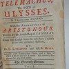 The adventures of Telemachus, the son of Ulysses. In twenty-four books. With The adventures of Aristonous