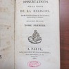 Dissertations sur la vérité de la religion