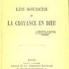 Les Sources de la croyance en Dieu