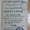 Réponse à la Lettre du Père Mabillon, touchant la prétendue Sainte Larme de Vendôme