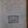 Sanctissimi domini nostri Benedicti papæ XIV, De synodo dioecesana libri tredecim in duos tomos distributi