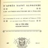 La vocation religieuse d’après saint Alphonse et les autres docteurs de l’église, en conformité avec le décret d’Urbain VIII et le nouveau Droit Canon