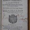 Instructions de saint Charles Borromée,... aux confesseurs de sa ville et de son diocèse..