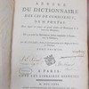 Abrégé du dictionnaire des cas de conscience, de M. Pontas, dans lequel on trouve un grand nombre de remarques & de nouvelles décisions ; on y a joint les résolutions latines imprimées à Ferrare, avec la critique
