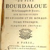 Pensées du Pere Bourdaloue, de la compagnie de Jésus, sur divers sujets de religion et de morale