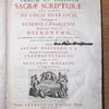 Onomasticon urbium et locorum Sacrae Scripturae, seu Liber de locis hebraïcis graece primum ab Eusebio Caesariensi, deinde latine scriptus ab Hieronymo, in commodiorem vero ordinem redactus... auctus, notisque et tabula geographica Judeae illustratus, opera Jacobi Bonfrerii,... Recensuit et animadversionibus suis auxit Joannes Clericus. Accessit huic editioni Brocardi monachi,... descriptio Terrae Sanctae