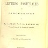 Mandements, lettres pastorales et circulaires