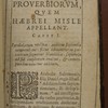 Liber proverbiorum quem Hebroei Misle appellant