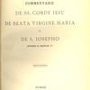 Commentarii de S.S. Corde Jesu, de Beata Virgine Maria et de S. Josepho sponso B. Mariae V.