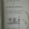 Pièces diverses de J. J. Rousseau