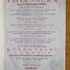 Flauia Papia sacra, opus in quatuor partes divisum, In quarum prima, sanctorum omnium Ticini quiescentium agiologium texitur, in quo eorundem per menses, et sub sua quaque die natalitia recensentur ... ; In secunda, breves eorundem sanctorum historiae juxta' agiologii seriem ; In tertia, de caeteris aliis sanctorum partialibus reliquiis, cum consimilibus notis, in reliquas civitatis ecclesias ; in quarta demum, de Longabardorum regno, ac gestis, quarum potissimum studio, ac pietate, tum basilicae quamplures, tum sanctorum lypfana Ticinum insigniunt