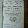 Table analytique et raisonnée des matieres contenues dans les XXXIII volumes in-folio du Dictionnaire des sciences, des arts et des métiers, et dans son supplément