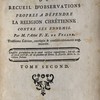 Catéchisme philosophique, ou, Recueil d'observations propres à défendre la religion chrétienne contre ses ennemis
