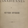 Légendes canadiennes et oeuvres diverses