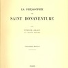 La philosophie de Saint Bonaventure