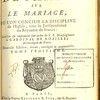 Conférences ecclésiastiques de Paris, sur le mariage, où l'on concilie la discipline de l'Église, avec la jurisprudence du royaume de France