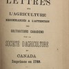 Papiers et lettres sur l'agriculture recommandés à l'attention des cultivateurs canadiens