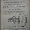 Grammaire des sciences philosophiques, ou analyse abregée de la philosophie moderne, appuyée sur les experiences