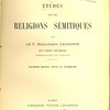 Études sur les religions sémitiques