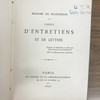 Choix d'entretiens et de lettres