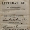 Traité théorique et pratique de littérature