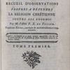 Catéchisme philosophique, ou, Recueil d'observations propres à défendre la religion chrétienne contre ses ennemis