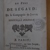 Panégyriques du père de Segaud de la compagnie de Jésus