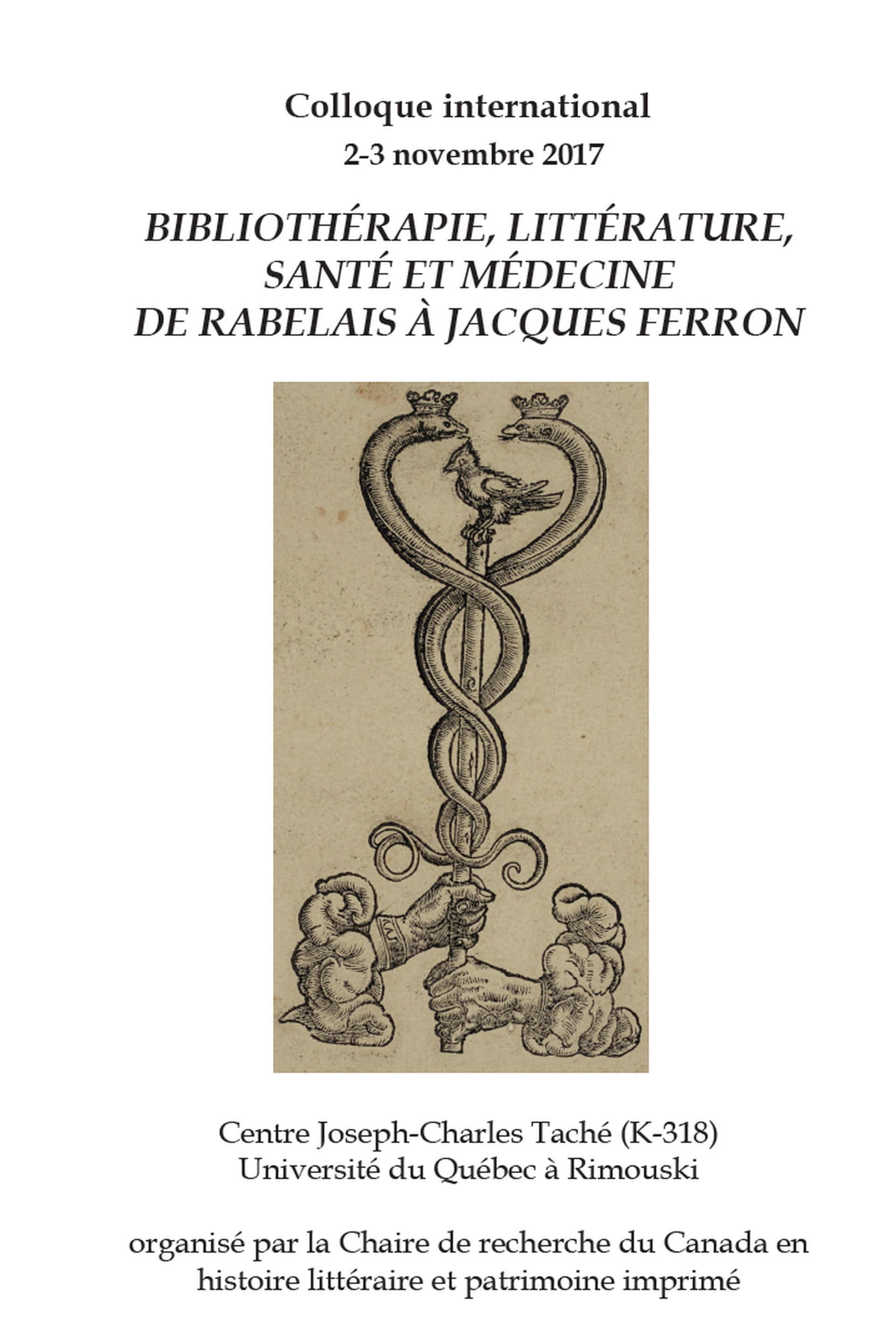 Bibliothérapie, littérature, santé et médecine de Rabelais à Jacques Ferron