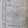 Salud y gusto para todo el año, o, Año Josephino, a los fieles que gustan leer las virtudes, excelencias con que Dios favorecio a su Padre putativo, y esposo de su madre el SSmo. Patriarcha Sr. San Joseph