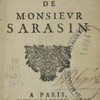 Les oeuvres de Monsieur Sarasin