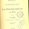 L’édifice de la science religieuse : Les fondations de l’édifice ou les préliminaires de la foi