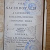 Memoriale vitæ sacerdotalis a sacerdote Gallicano, diœcesis Lingonensis exule redactum