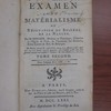 Examen du matérialisme, ou Réfutation du systéme de la nature