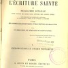 Questions sur l’Écriture Sainte ou Programme détaillé pour servir de guide dans l’étude des Saints Livres : Avec indication des difficultés à résoudre des recherches à faire, et des ouvrages à consulter : à l’usage des jeunes Ecclésiastiques