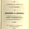 Petit manuel des cérémonies romaines à l’usage du diocèse de Québec