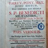 Breviarium monasticum, Pauli V. Pont. Max. jussu editum, pro omnibus sub regula S.P. Benedicti militantibus, cum officiis sanctorum novissime per summos pontifices ... concessis ; in quatuor anni tempora divisum ..