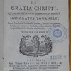 Praeletciones theologicae De gratia Christi