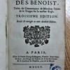 Méditations sur la règle de S. Benoist, tirées du commentaire de Monsieur l'abbé de la Trappe sur la mesme règle