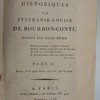 Mémoires historiques de Stéphanie-Louise de Bourbon-Conti